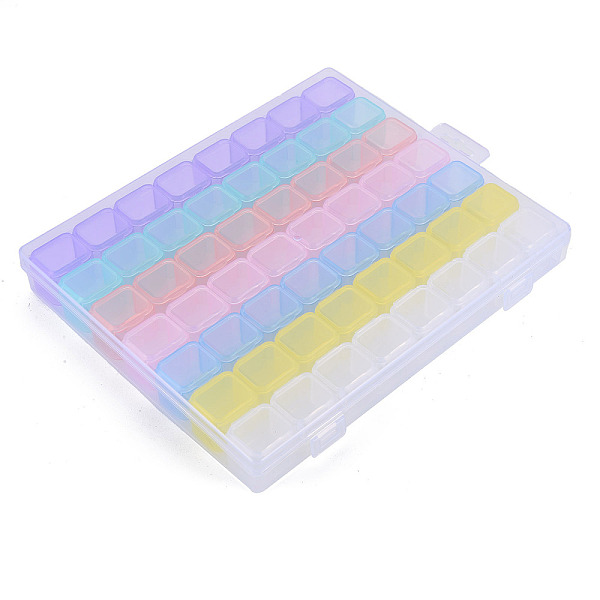 

PandaHall Rectangle Polypropylene(PP) Bead Storage Containers, with Hinged Lid and 56 Grids, Each Row Has 8 Grids, for Jewelry Small...