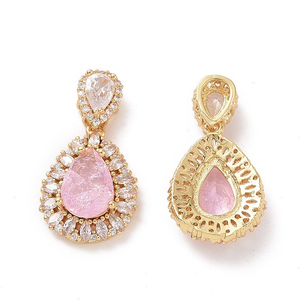 

PandaHall Brass Micro Pave Cubic Zirconia Pendants, Teardrop Charms, Golden, Pink, 18x13x5mm, Hole: 1.5x3mm Brass+Cubic Zirconia Teardrop...