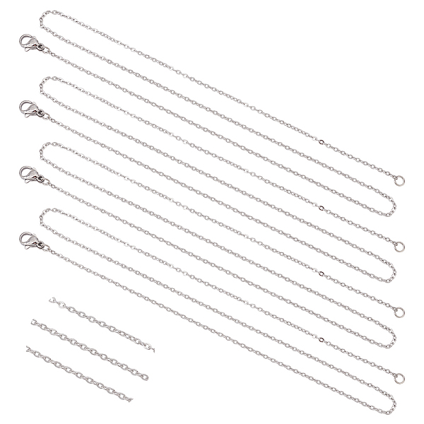 

PandaHall Unicraftale Classic Plain 304 Stainless Steel Mens Womens Cable Chain Necklaces, with Lobster Claw Clasp, Stainless Steel Color...