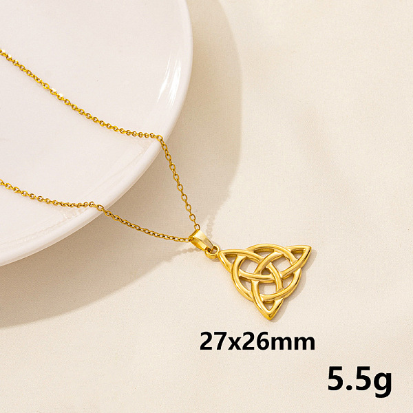 

PandaHall Stainless Steel Trinity Knot Pendant Necklaces, Cable Chain Necklaces for Women Stainless Steel Trinity Knot