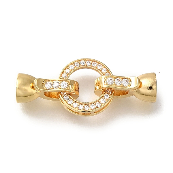 

PandaHall Brass Micro Pave Clear Cubic Zirconia Fold Over Clasps, Ring, Real 18K Gold Plated, 29mm Brass+Cubic Zirconia Ring