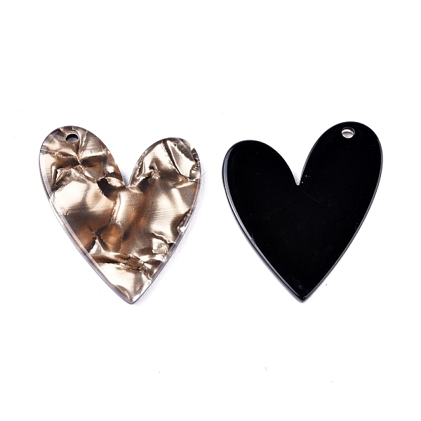 

PandaHall Acrylic Pendants, Heart, Coffee, 30.5x24x2.5mm, Hole: 1.8mm Acrylic Heart Brown