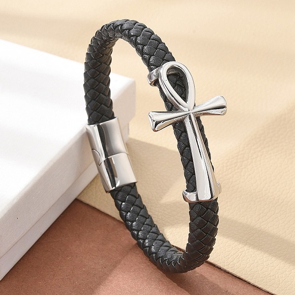 Bracelets tressés en cordon de cuir microfibre