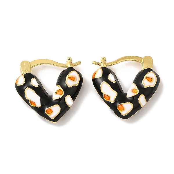 ラックメッキ真鍮エナメルフープピアス