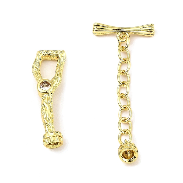 

PandaHall Brass Toggle Clasp with Chain, Long-Lasting Plated, Lead Free & Cadmium Free, Real 18K Gold Plated, Ring: 28x9x5mm, Hole: 2.5mm...