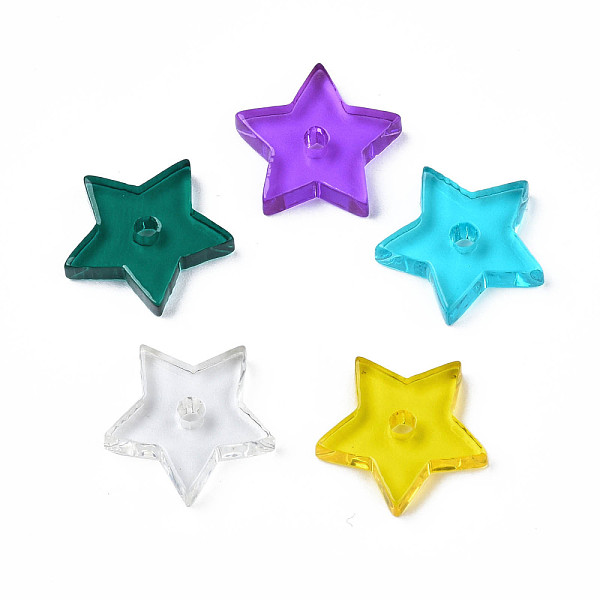 

PandaHall Transparent Acrylic Beads, Star, Mixed Color, 14x14.5x2.5~3mm, Hole: 1.8mm Acrylic Star Multicolor
