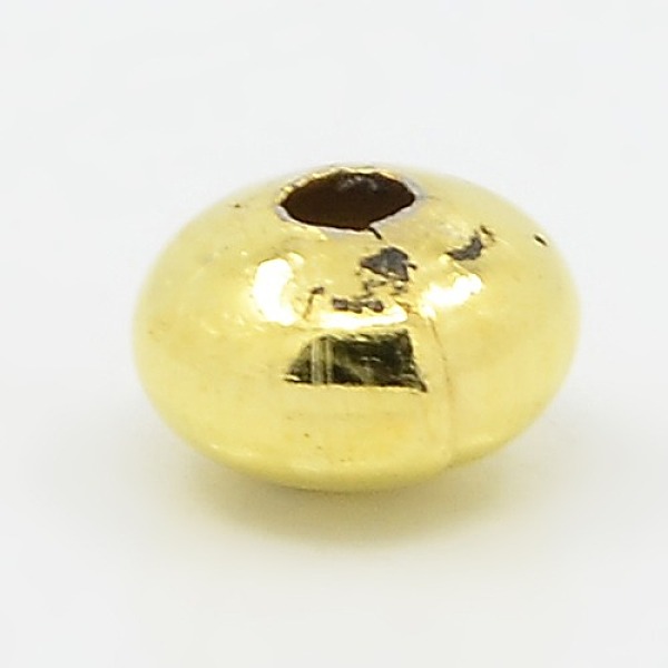 PandaHall Iron Spacer Beads, Rondelle, Golden, 8x5mm, Hole: 2mm Iron Rondelle
