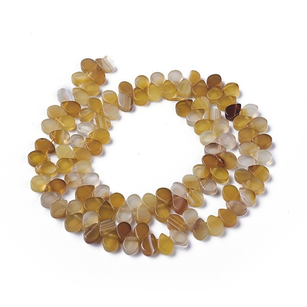 

PandaHall Dyed Natural Agate Beads Strands, Top Drilled Beads, Teardrop, Goldenrod, 7.5~8x5~5.5x2.5~3mm, Hole: 1mm, about 112pcs/strand..., Gold