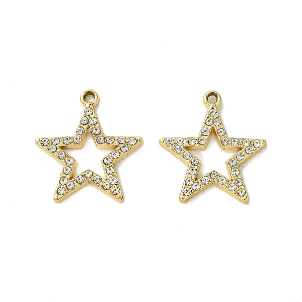 

PandaHall UV Plating Alloy Rhinestone Pendants, Golden, Star, 23.5x21.5x2mm, Hole: 2mm Alloy+Rhinestone Star