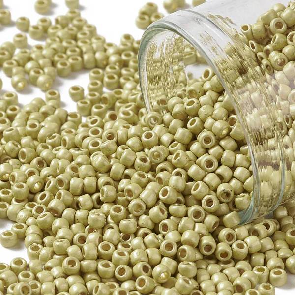 

PandaHall TOHO Round Seed Beads, Japanese Seed Beads, (PF559F) PermaFinish Yellow Gold Metallic Matte, 11/0, 2.2mm, Hole: 0.8mm, about...