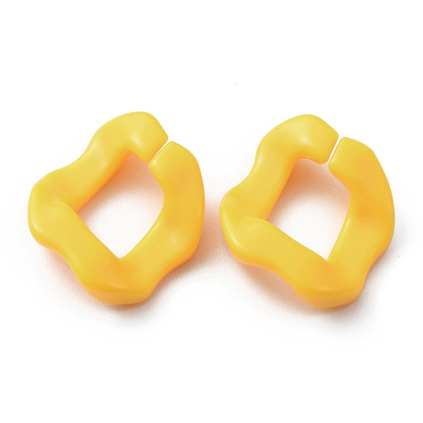 

PandaHall Acrylic Linking Ring, Quick Link Connector, Twisted Rhombus, for Curb Chain Making, Yellow, 25.5x21x6mm Acrylic Twist Yellow