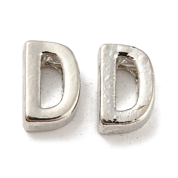 

PandaHall Platinum Plated Alloy Beads, Initial Letter, Letter.D, 10x3mm, Hole: 1.8mm Alloy Letter D
