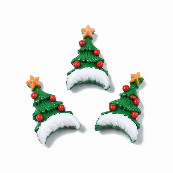

PandaHall Opaque Resin Cabochons, Christmas Tree, Green, 34.5x20x9mm Resin Tree Green