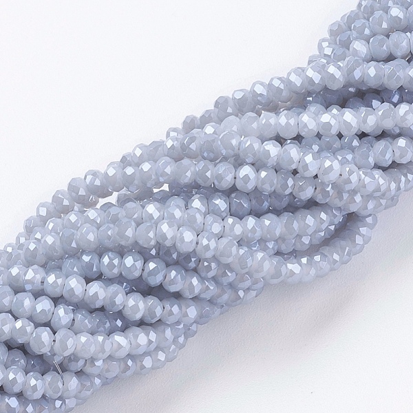 

PandaHall Electroplate Glass Beads Strands, Pearl Luster Plated, Faceted, Rondelle, Blue Violet, 3x2mm, Hole: 0.8~1mm, about..., Purple