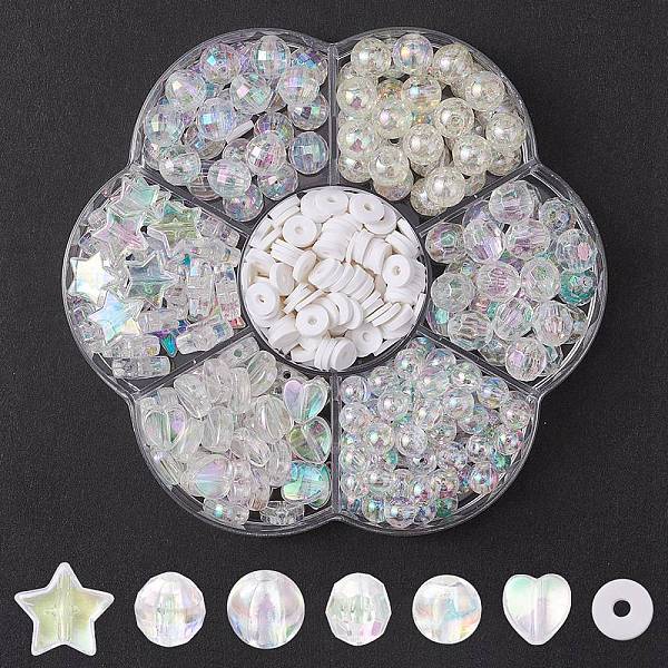 

PandaHall DIY Beads Jewelry Making Finding Kit, Including Acrylic & Polymer Clay Beads, Heart & Star & Round & Disc, Clear, 6~10x6~10x1~7mm...