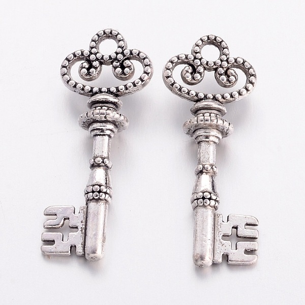 PandaHall Tibetan Style Alloy Pendants, Lead Free and Cadmium Free, Antique Silver, 32x12x2mm, Hole: 3mm Alloy Angel & Fairy