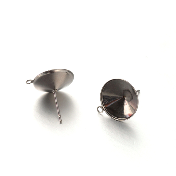 

PandaHall 304 Stainless Steel Stud Earring Settings for Pointed Back Xilion Rivoli Rhinestone and Dangle Charms, with Loop, Stainless Steel...