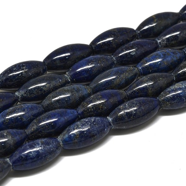 

PandaHall Natural Lapis Lazuli Beads Strands, Rice, 21x10~10.5mm, Hole: 0.7mm, about 19pcs/strand, 15.35''(39cm) Lapis Lazuli Rice