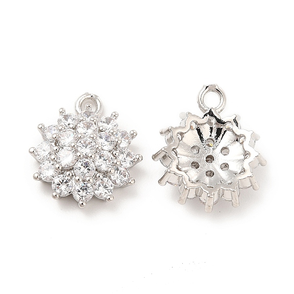 

PandaHall Brass Micro Pave Clear Cubic Zirconia Pendants, Flower Charms, Platinum, 14.5x12.5x4.5mm, Hole: 1.4mm Brass+Cubic Zirconia Flower...
