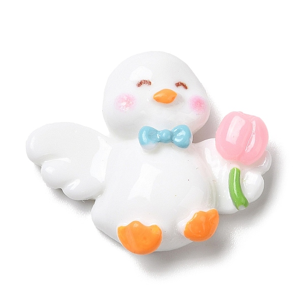 

PandaHall Cute Duck Opaque Resin Cabochons, White, 23x27x8mm Resin Duck White