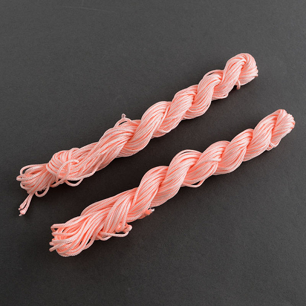 

PandaHall 10M Nylon Jewelry Thread, Nylon Cord for Custom Woven Bracelets Making, Misty Rose, 2mm Nylon Red