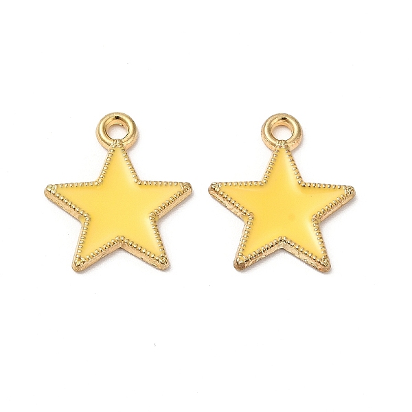 

PandaHall Alloy Enamel Pendants, Cadmium Free & Nickel Free & Lead Free, Star Charm, Golden, Gold, 18x15.5x1.5mm, Hole: 1.8mm Alloy+Enamel...