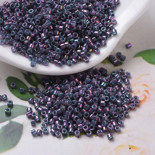 

PandaHall MIYUKI Delica Beads, Cylinder, Japanese Seed Beads, 11/0, (DB0134) Opaque Purple Gray Rainbow Luster, 1.3x1.6mm, Hole: 0.8mm...