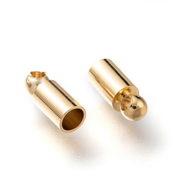 

PandaHall Brass Cord Ends, End Caps, Long-Lasting Plated, Column, Real 24K Gold Plated, 8.5x3.5mm, Hole: 1.5mm, Inner Diameter: 2.5mm Brass