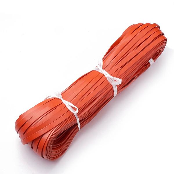 

PandaHall Cowhide Cord, Dark Orange, 3x2mm, about 100yard/bundle(300 feet/bundle) Cowhide Flat Orange
