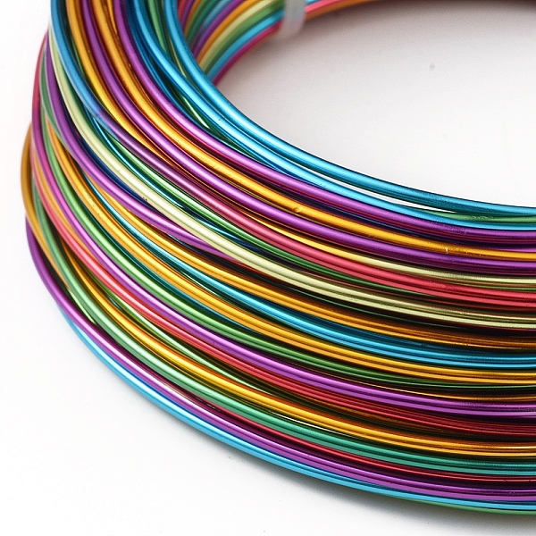 

PandaHall Round Aluminum Wire, Colorful, 1.5mm, about 41.6m/roll Aluminum Round
