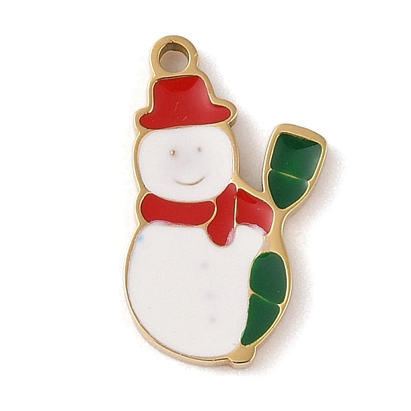 Christmas Theme Ion Plating(IP) 304 Stainless Steel Enamel Pendants