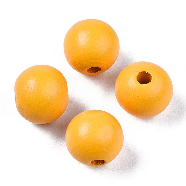 

PandaHall Painted Natural Wood Beads, Round, Gold, 16mm, Hole: 4mm Schima Wood Round Gold