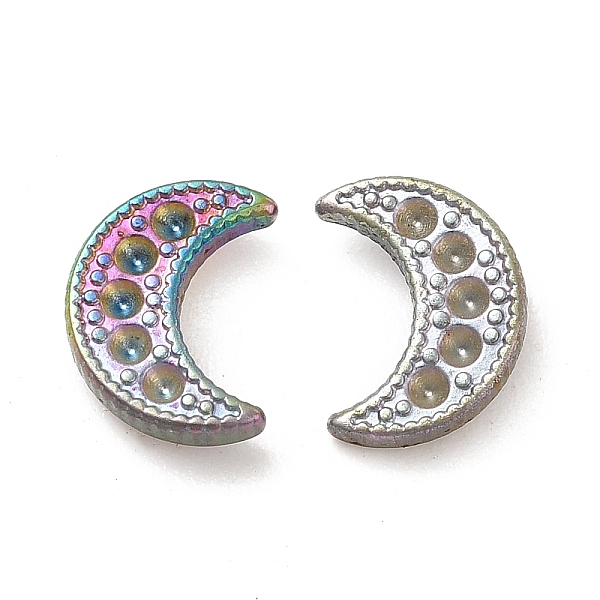 

PandaHall Ion Plating(IP) 304 Stainless Steel Stud Earring Findings, Earring Settings for Rhinestone, Crescent Moon, Rainbow Color, 10x7.5mm...