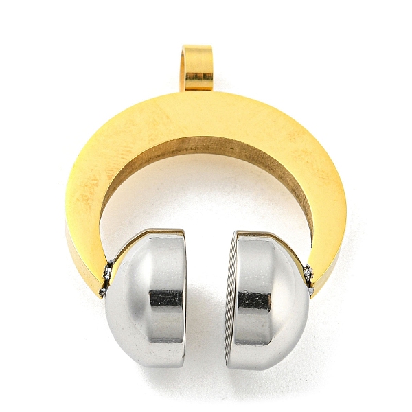 

PandaHall Ion Plating(IP) 304 Stainless Steel Pendants, Headset, Golden & Stainless Steel Color, 32.5x26x13mm, Hole: 4mm 304 Stainless Steel...