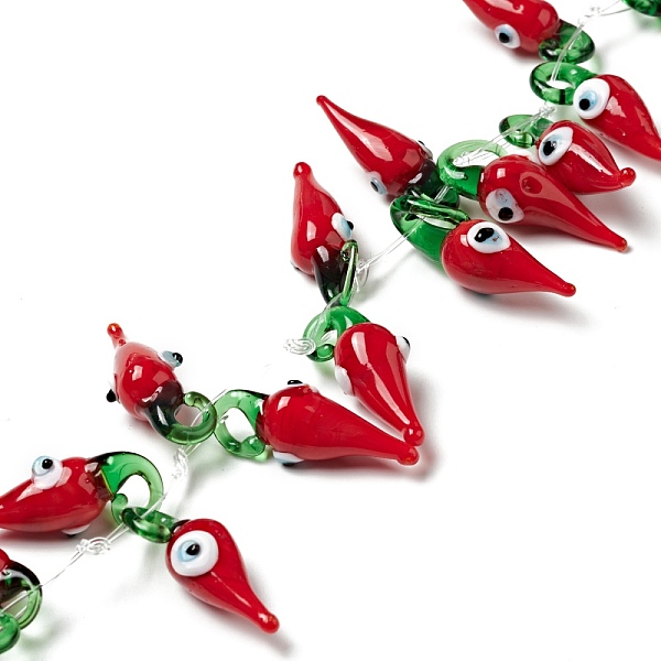 

PandaHall Handmade Lampwork Beads Strand, Teardrop with Evil Eye, Red, 30x10x11mm, Hole: 5x4mm, about 20pcs/strand, 8.66 inch(22cm) Lampwork...