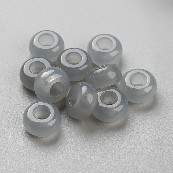 

PandaHall Resin European Beads, Large Hole Beads, Rondelle, Dark Gray, 14x7.5mm, Hole: 5.8mm Resin Rondelle