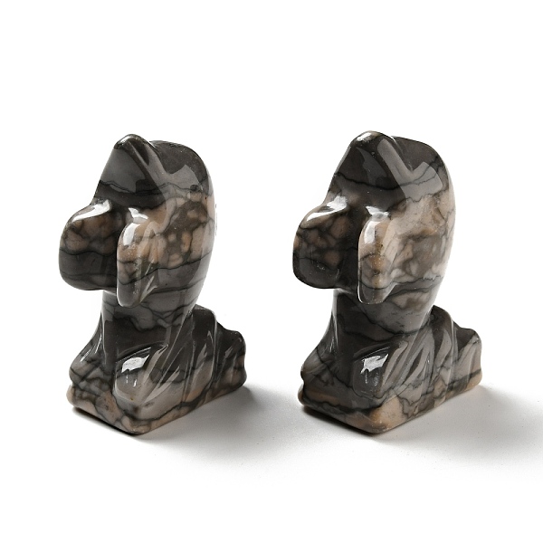 

PandaHall Natural Plum Blossom Jade Figurines, Display Decorations, Dolphin, 35x25x58mm Plum Blossom Jade Dolphin