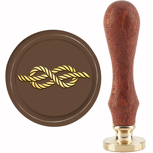 

PandaHall Brass Wax Seal Stamp with Handle, for DIY Scrapbooking, Knot Pattern, 89x30mm Brass Others
