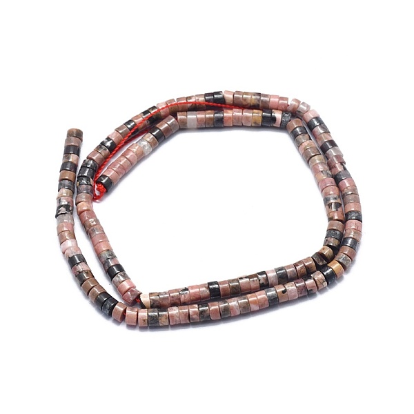 

PandaHall Natural Rhodonite Beads Strands, Flat Round/Disc, 4x2mm, Hole: 0.7mm, about 167pcs/strand, 15.35 inch(39cm) Rhodonite Disc