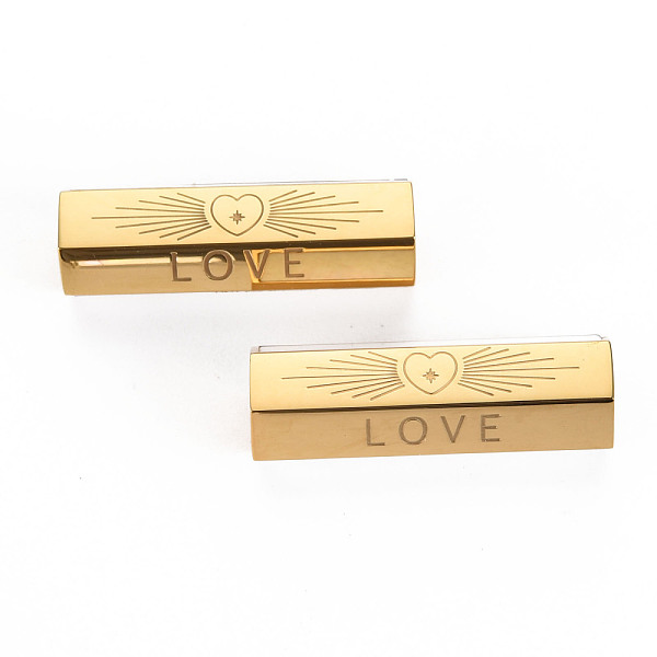 

PandaHall 304 Stainless Steel Beads, with Rhinestone, Hexagonal Prism with Word Love, Real 14K Gold Plated, 25.5x9x8mm, Hole: 1.6mm 304...