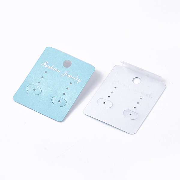 

PandaHall Plastic Display Cards, Used For Earrings, Rectangle, Sky Blue, 4.9x4x0.7~0.8cm, Hole: 6mm Plastic Rectangle Blue