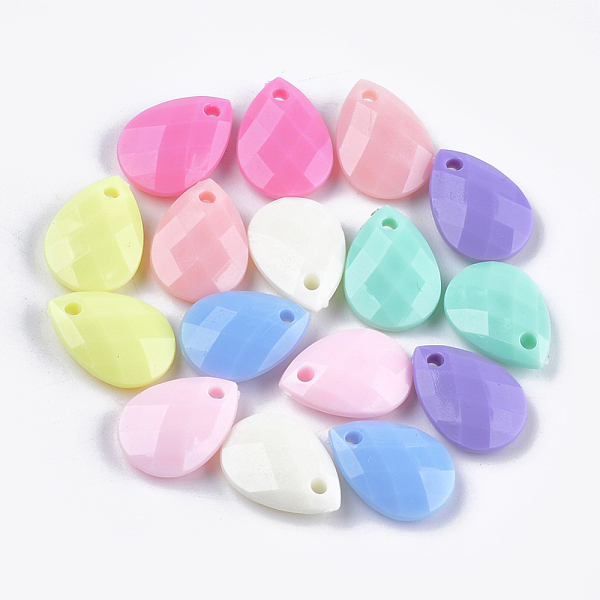 

PandaHall Opaque Acrylic Pendants, Faceted, Teardrop, Mixed Color, 17.5x12.5x5~5.5mm, Hole: 2mm, about 780~870pcs/500g Acrylic Teardrop..., Multicolor