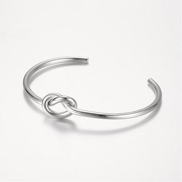 

PandaHall Unique Design 304 Stainless Steel Cuff Bangles, Stainless Steel Color, 49x62mm 304 Stainless Steel