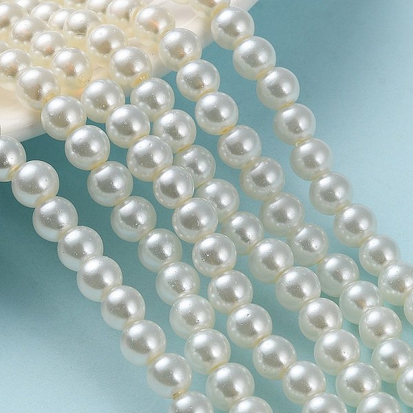 

PandaHall Baking Painted Pearlized Glass Pearl Round Bead Strands, Light Yellow, 6~7mm, Hole: 1mm, about 135~140pcs/strand, 31.4 inch Glass...