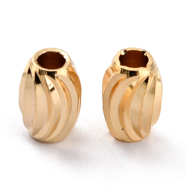 

PandaHall Brass Corrugated Beads, Long-Lasting Plated, Column, Real 24K Gold Plated, 7x5mm, Hole: 2.2mm Brass Column
