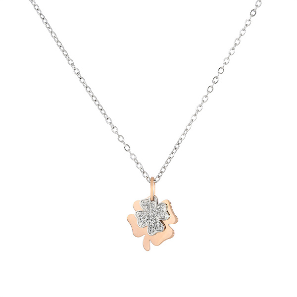

PandaHall Heart Butterfly Clover Pendant Necklace, Stainless Steel Cable Chain Necklaces for Women Stainless Steel