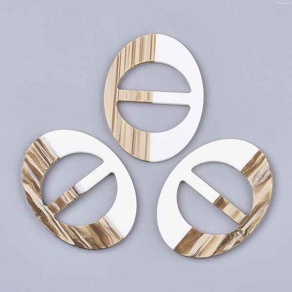 

PandaHall Rubberized Style Acrylic Slide Buckles, Webbing Belts Buckles, Clothing Decorations, Oval, White, 72x54.5x3.5mm Acrylic Oval White