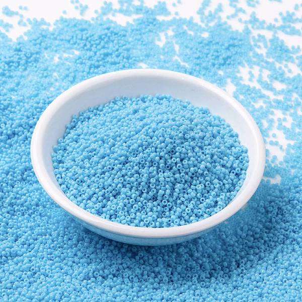

PandaHall MIYUKI Round Rocailles Beads, Japanese Seed Beads, (RR413) Opaque Turquoise Blue, 15/0, 1.5mm, Hole: 0.7mm, about 27777pcs/50g..., Cyan