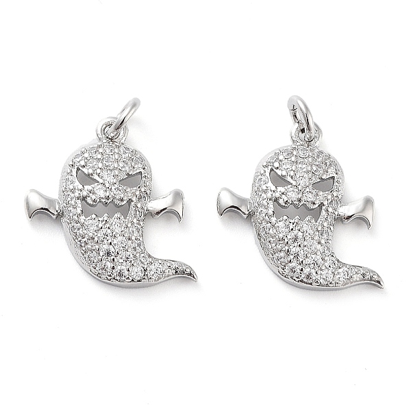 

PandaHall Halloween Rack Plating Brass Micro Pave Clear Cubic Zirconia Pendants, with Jump Ring, Long-Lasting Plated, Cadmium Free & Lead...