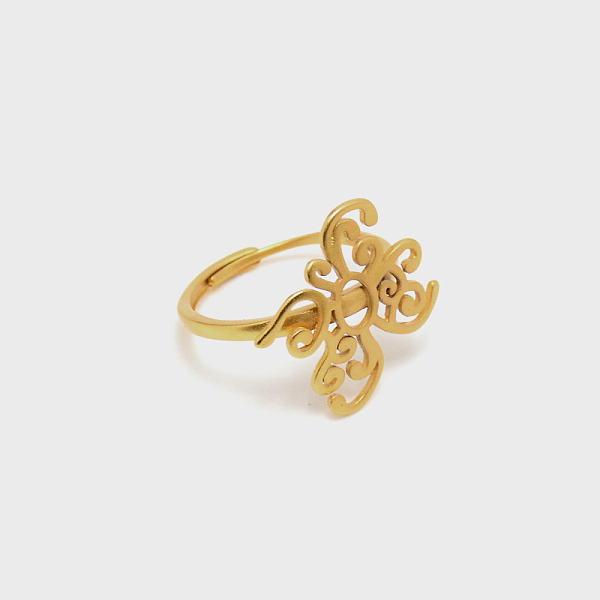 

PandaHall Brass Open Adjustable Rings Base, Twist Filigree Finger Rings Setting Stackable Flower Ring Pad for Women Stone Glass Cabochons...